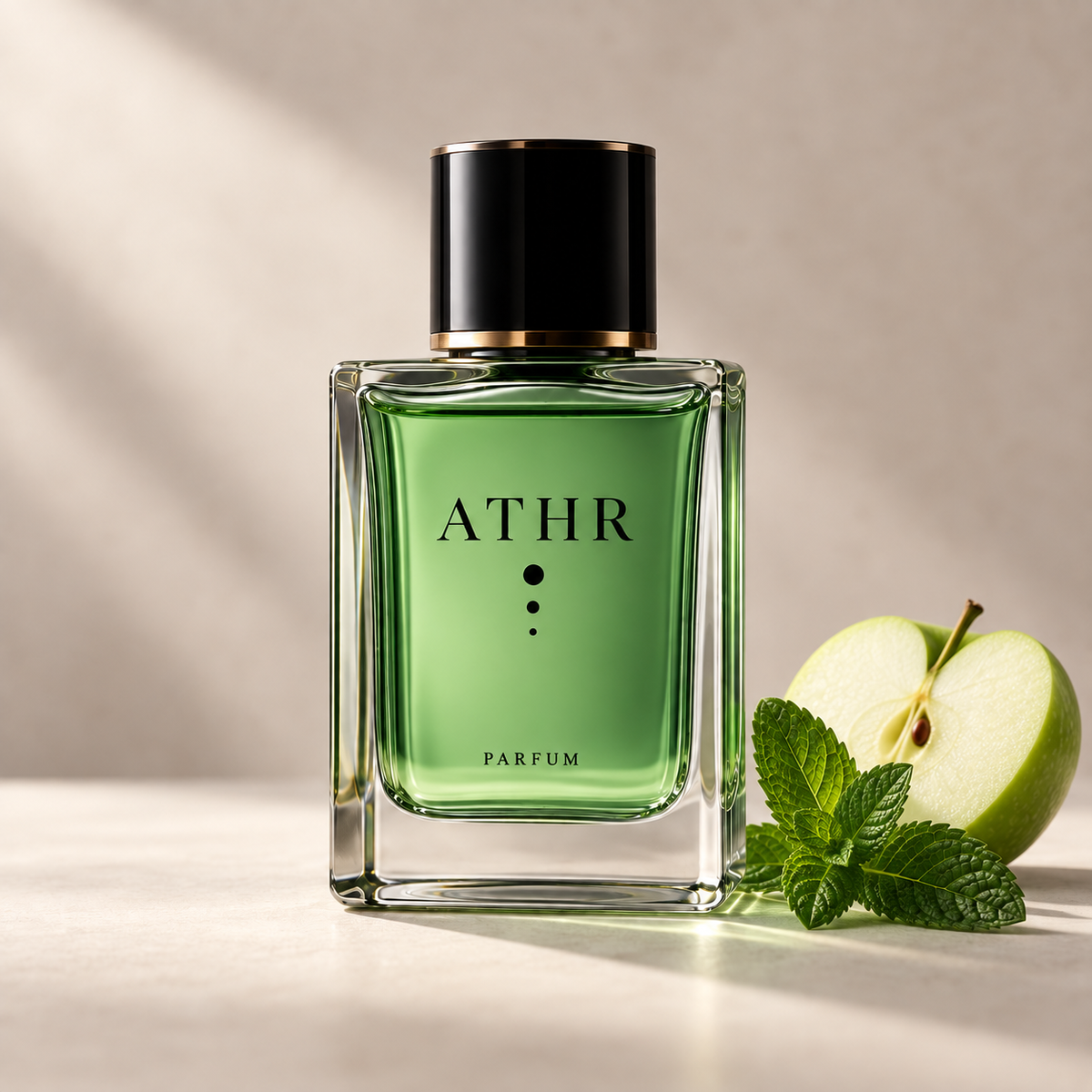 ATHR Wajd eau de parfum bottle with fresh mint and green apple