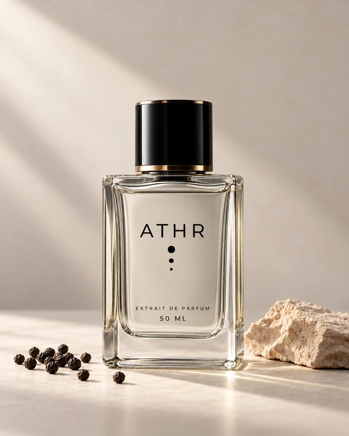 عطر Whiteout من أثر ATHR، إكستريه دو بارفان 50 مل مع حبوب فلفل أسود وحجر رملي صحراوي